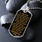 To My Son From Dad | Engraved Dog Tag Necklace PERSONALIZED