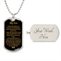To My Son | Engraved Dog Tag Necklace PERSONALIZED