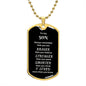 To My Son | Engraved Dog Tag Necklace PERSONALIZED (Brave Silver)