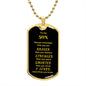 To My Son | Engraved Dog Tag Necklace PERSONALIZED (Brave Gold)