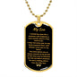 To My Son | Engraved Dog Tag Necklace PERSONALIZED