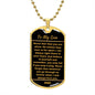 To My Son From Dad | Engraved Dog Tag Necklace PERSONALIZED