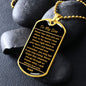To My Son From Dad | Engraved Dog Tag Necklace PERSONALIZED