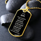 To My Son | Engraved Dog Tag Necklace PERSONALIZED (Brave Silver)