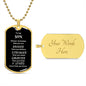 To My Son | Engraved Dog Tag Necklace PERSONALIZED (Brave Silver)