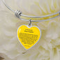 To My Beautiful Bonus Daughter | PERSONALIZED Heart Bangle (Amber Sun)