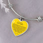 To My Beautiful Bonus Daughter | PERSONALIZED Heart Bangle (Amber Sun)