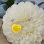 To My Beautiful Bonus Daughter | PERSONALIZED Heart Bangle (Amber Sun)