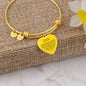 To My Beautiful Bonus Daughter | PERSONALIZED Heart Bangle (Amber Sun)