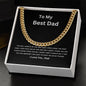 To My Best Dad | Cuban Link Chain (White on Black)