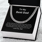 To My Best Dad | Cuban Link Chain (White on Black)
