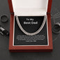To My Best Dad | Cuban Link Chain (White on Black)