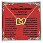 To My Badass Daughter | "Hearts Entwined" Necklace (White Rose)