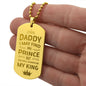 To Daddy from Daughter | Engraved Dog Tag Necklace PERSONALIZED