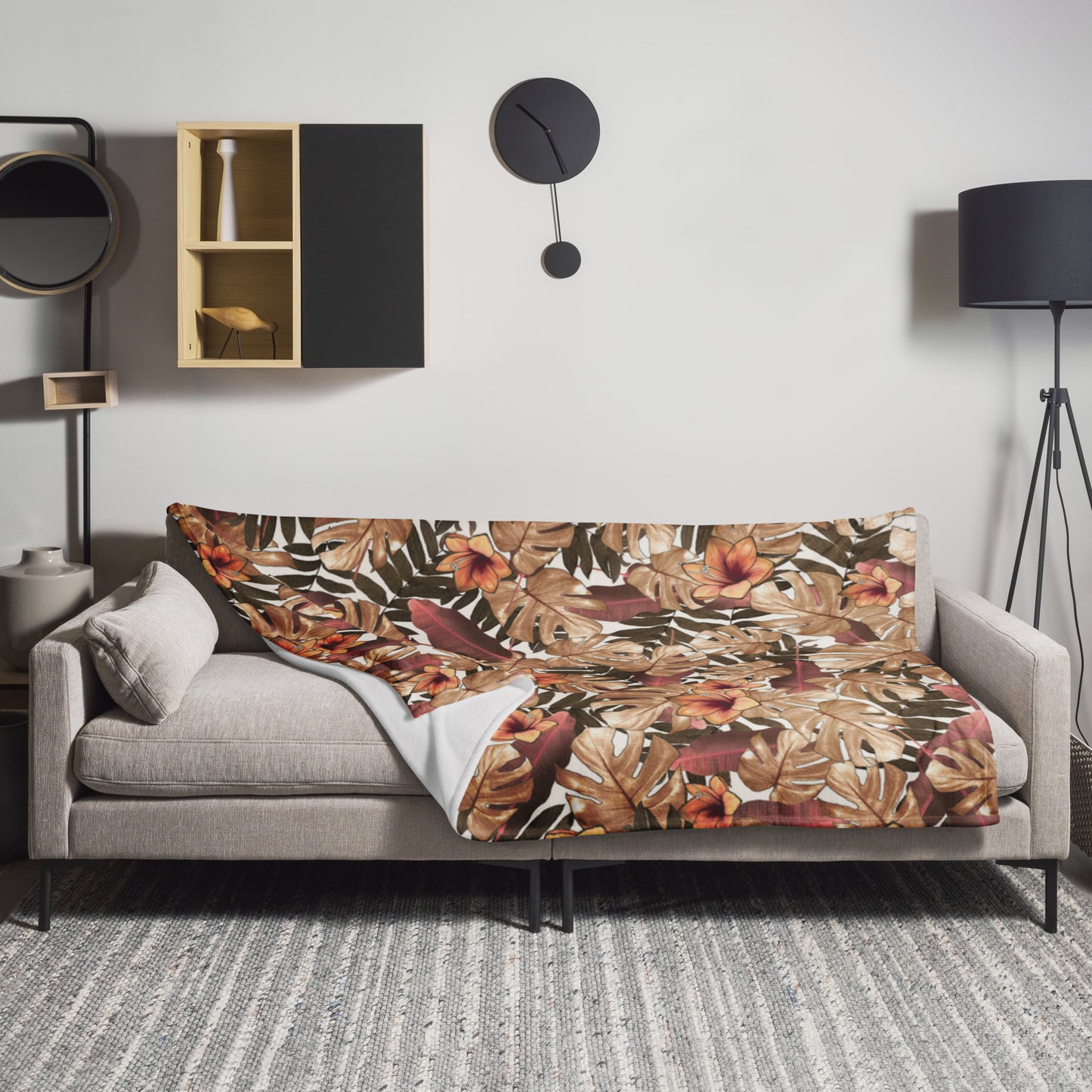 Orange Palm | Throw Blanket