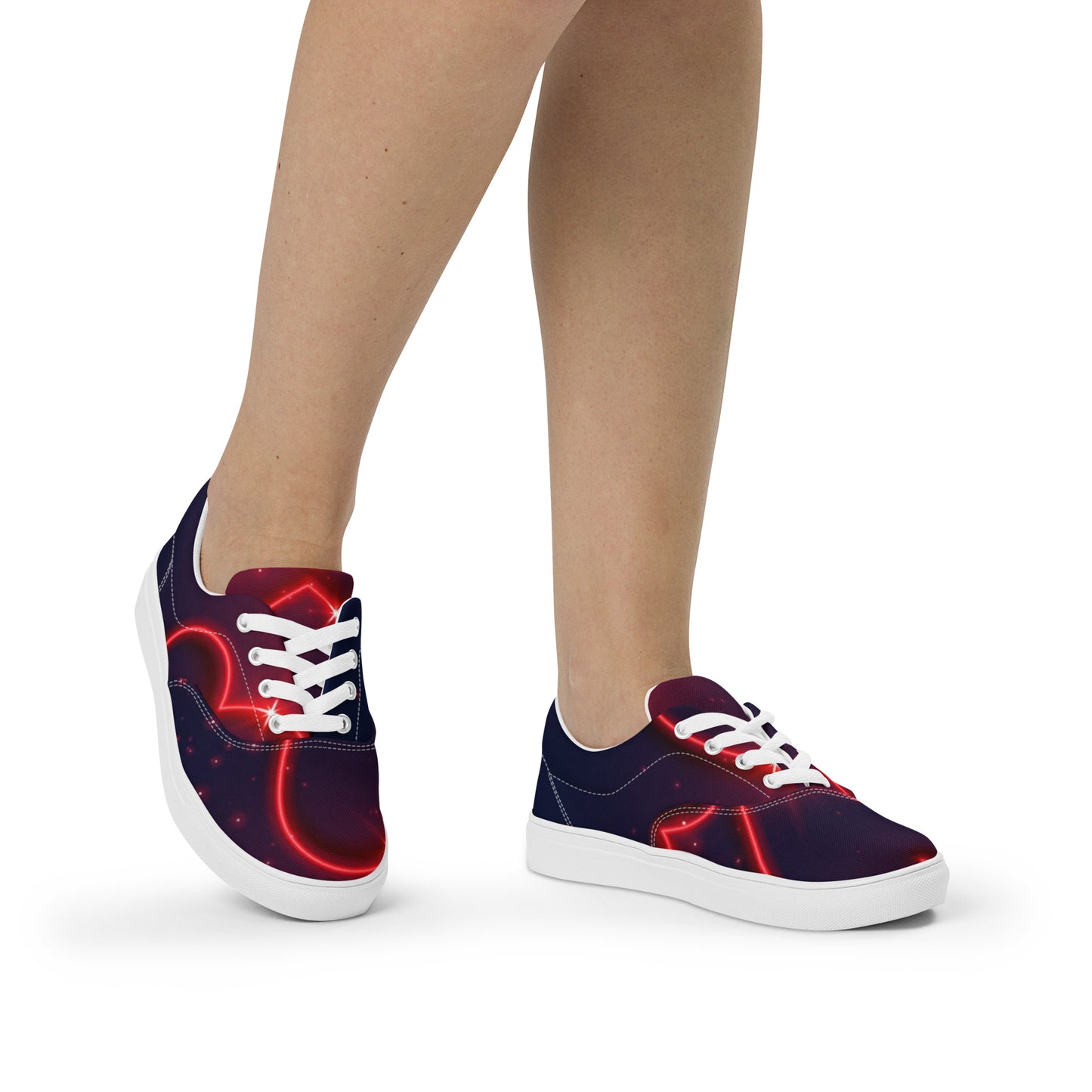 Neon Heart | Women’s Lace-Up Canvas Shoes