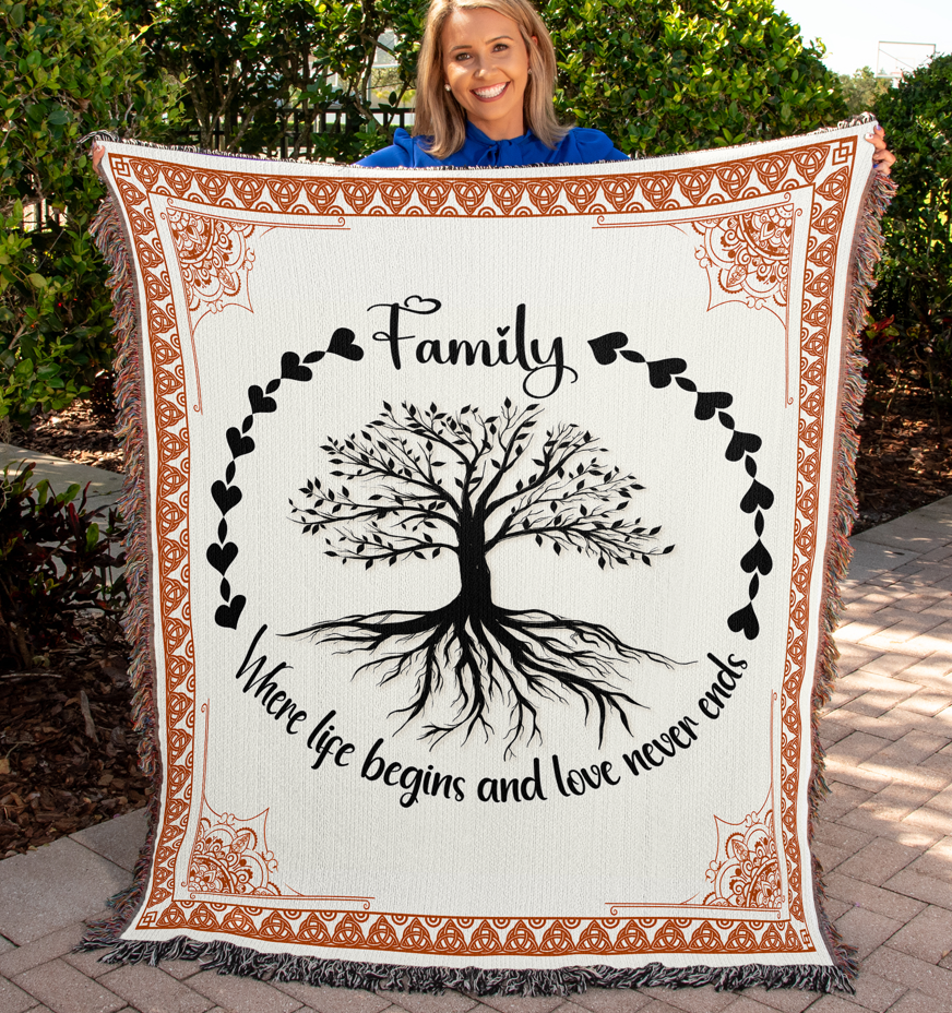 Family is Where Life Begins | Woven Blanket