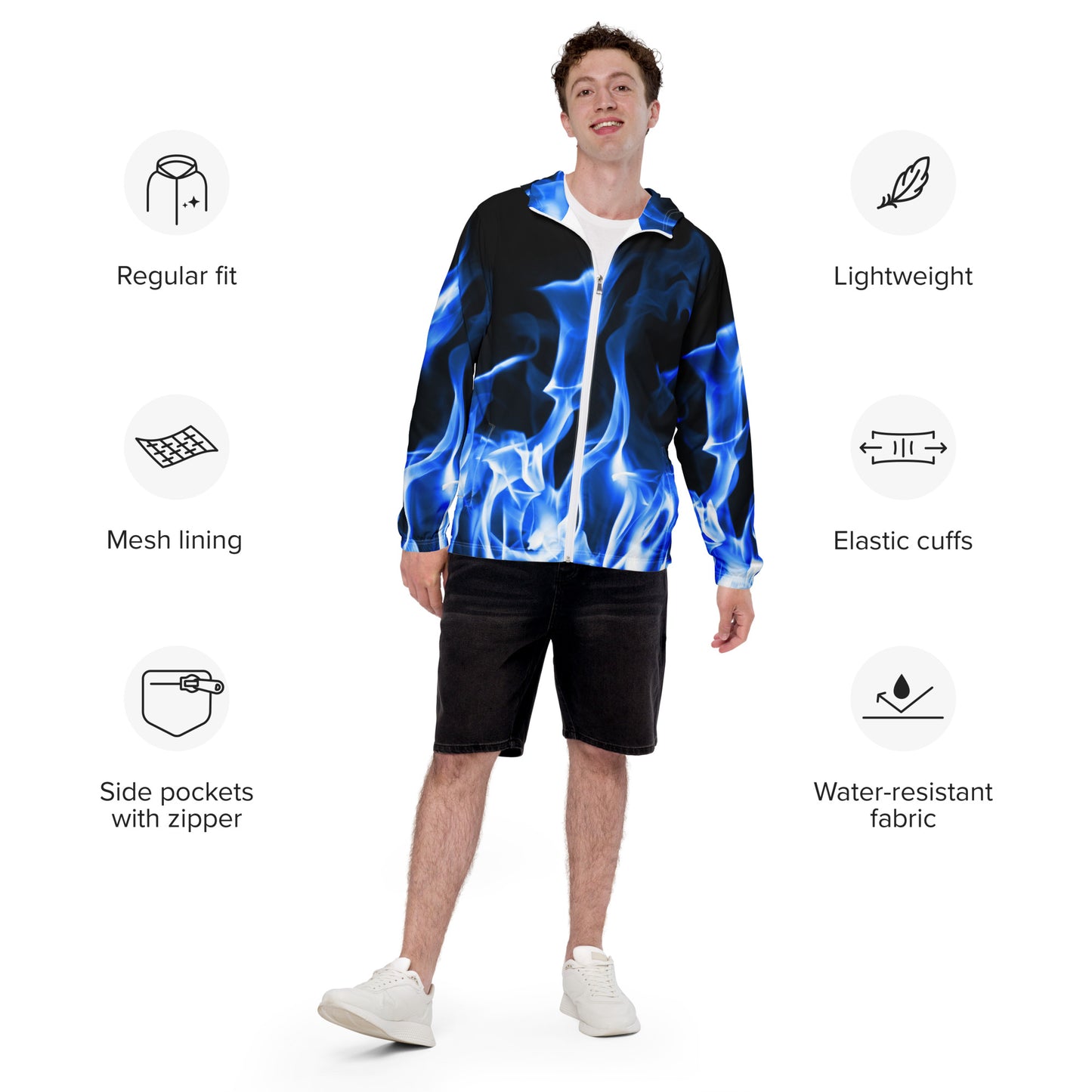 Blue Flame | Men’s Windbreaker