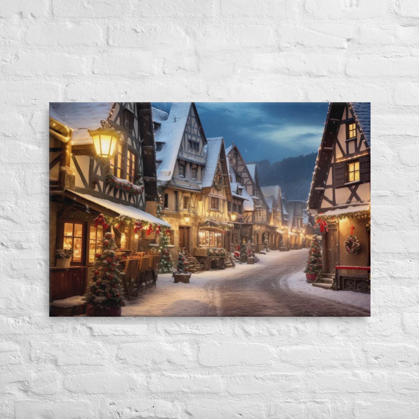 Winter Street | Thin Canvas Wall Art