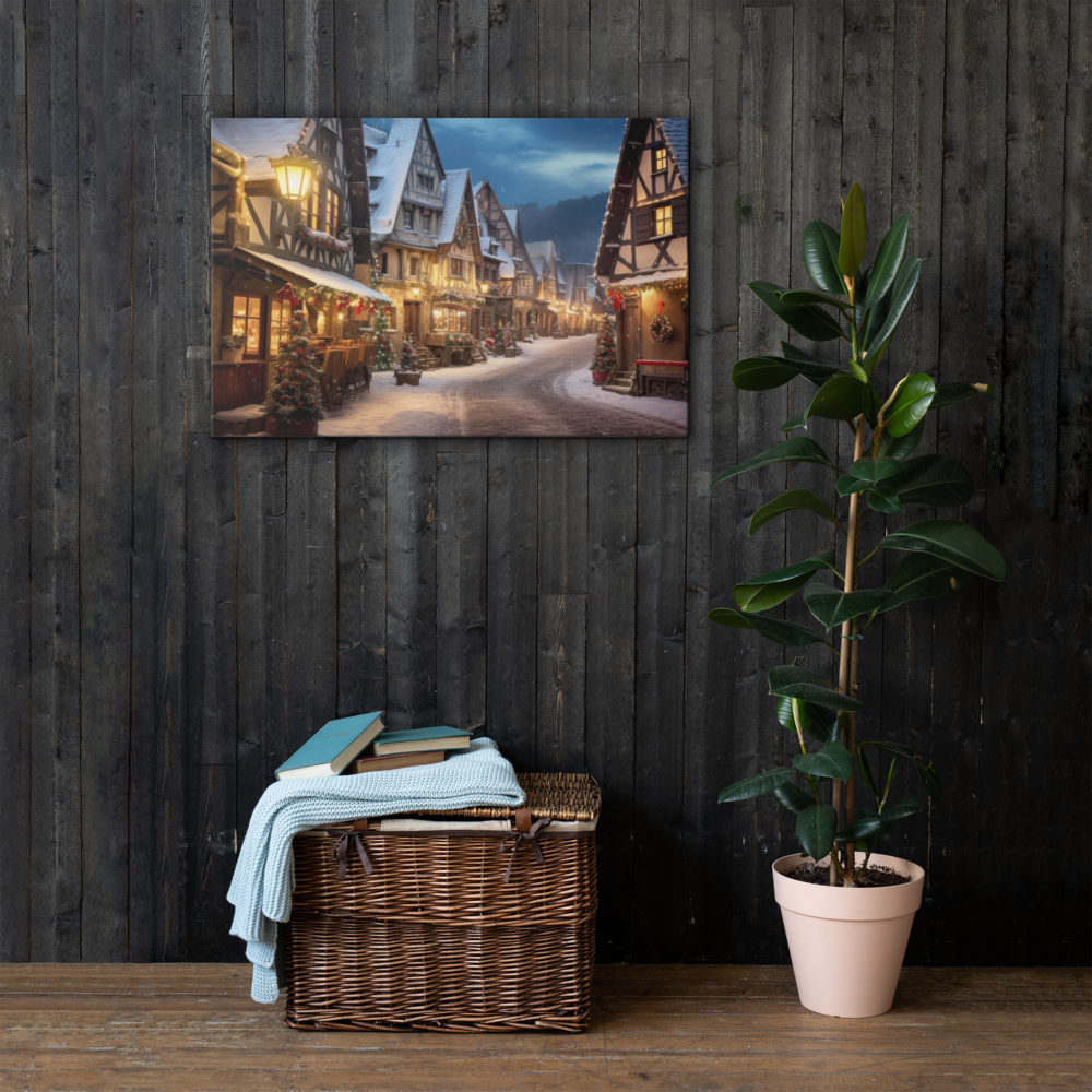 Winter Street | Thin Canvas Wall Art