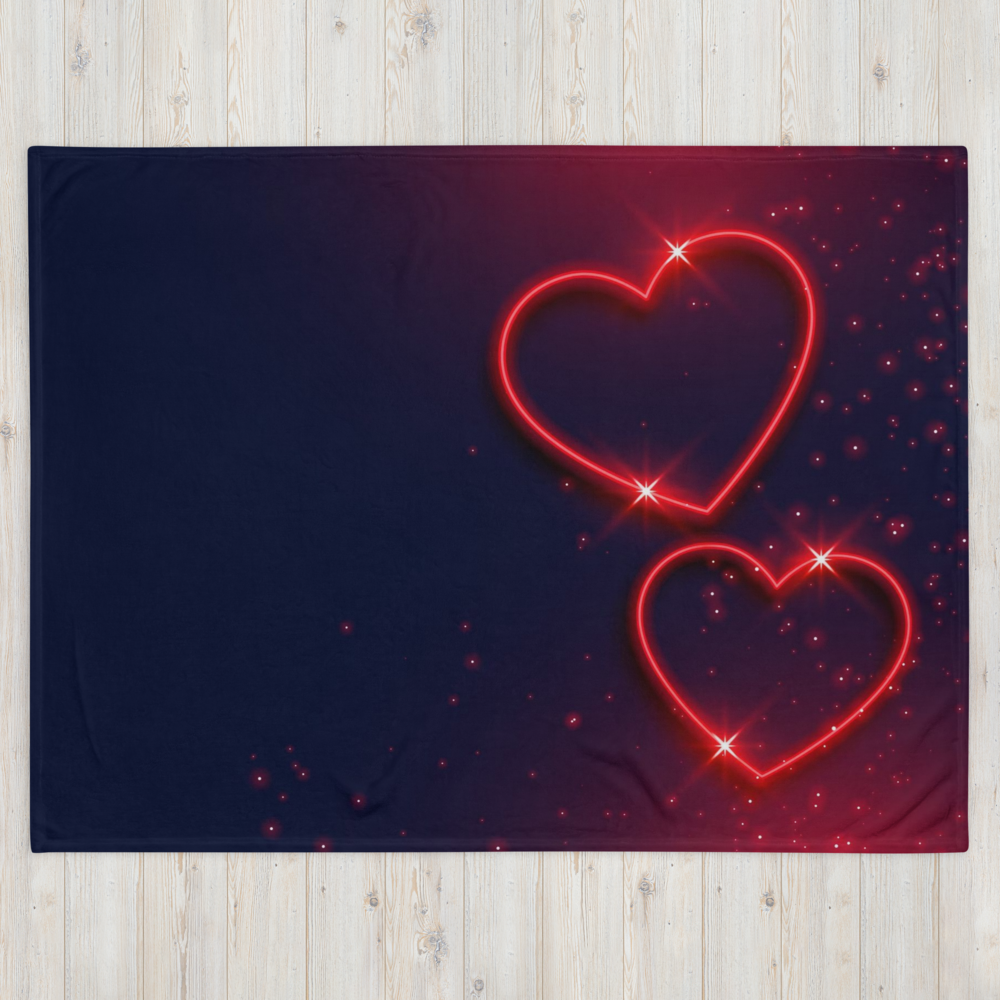 Neon Heart | Plush Throw Blanket