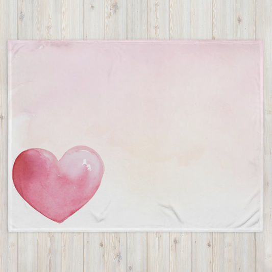 Watercolor Heart | Plush Throw Blanket