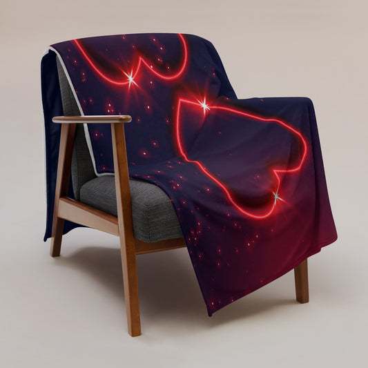Neon Heart | Plush Throw Blanket