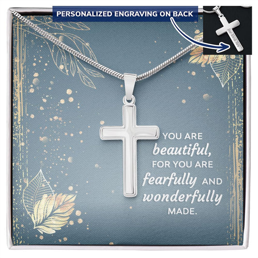 You Are Beautiful | PERSONALIZED Cross Necklace