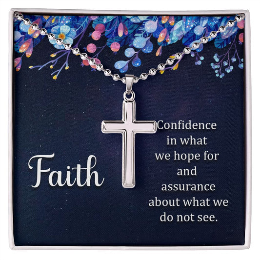 Stainless Steel Cross Necklace "Faith & Confidence"