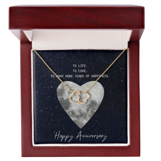 Happy Anniversary | "Everlasting Love" GOLD Necklace (Moon Heart)