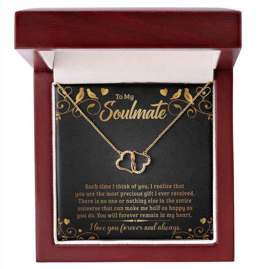 To My Soulmate | "Everlasting Love" GOLD Necklace (Golden Lovebirds)