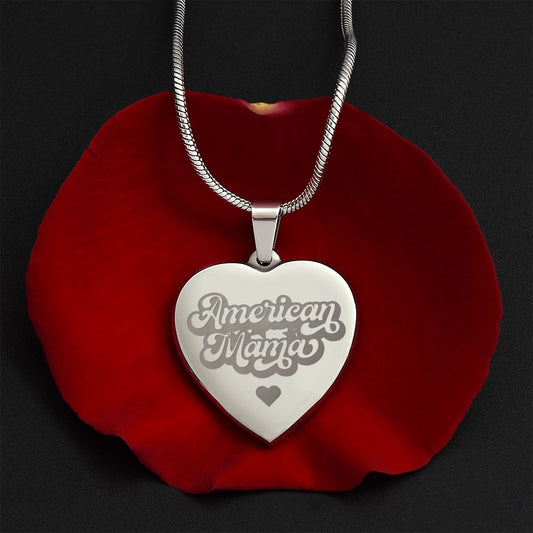 American Mama | Engraved Heart Necklace PERSONALIZED