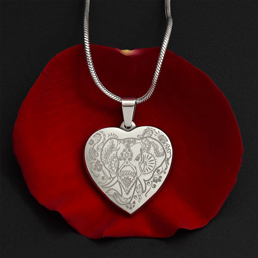 Elephant Head | Engraved Heart Necklace PERSONALIZED