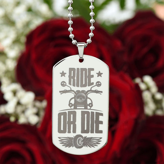 Ride or Die | Engraved Dog Tag Necklace PERSONALIZED
