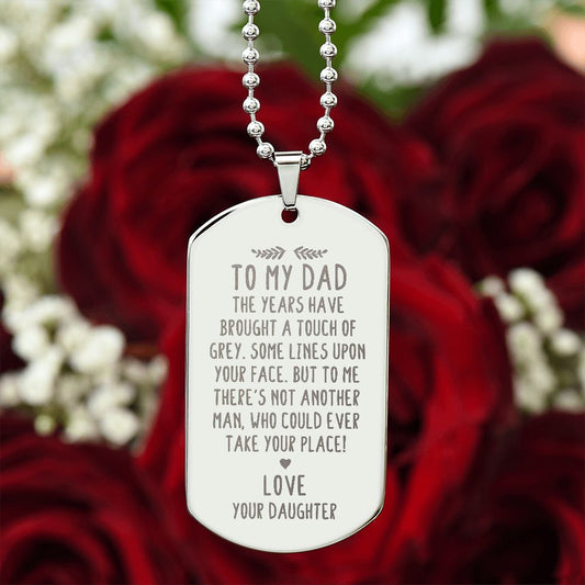 To My Dad from Daughter | Engraved Dog Tag Necklace PERSONALIZED