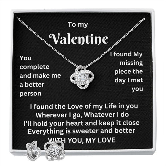 To My Valentine | "Love Knot" Earring and Necklace SET