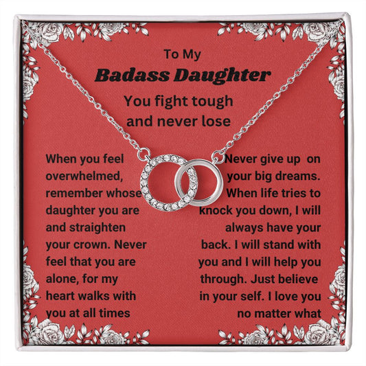 To My Badass Daughter | "Perfect Pair" Necklace (White Rose)