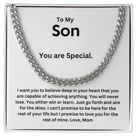 To My Son from Mom | Cuban Link Chain