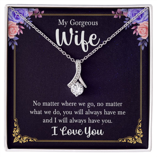 To My Gorgeous Wife | "Alluring Beauty" Necklace (Purple Rose)