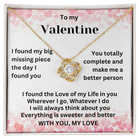 To My Valentine | "Love Knot" Necklace (Framed Hearts)