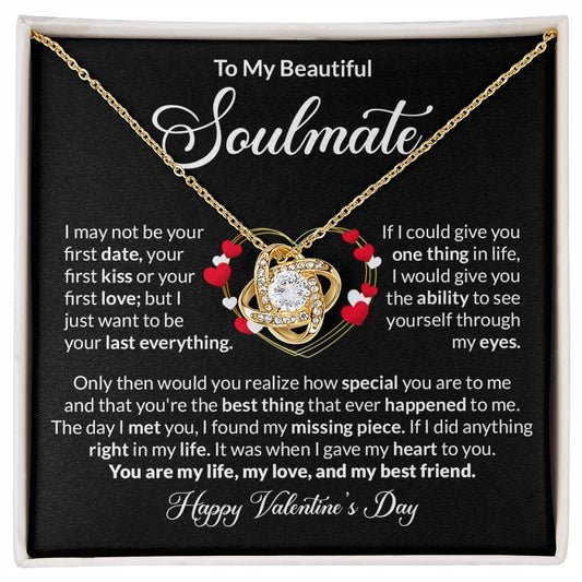 To My Beautiful Valentine Soulmate | "Love Knot" Necklace