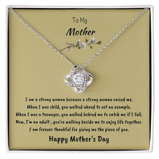 To My Mom on Mother's Day | "Love Knot" Necklace (Gold Blossom)