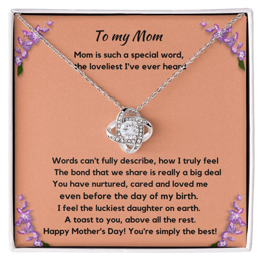 To My Mom on Mother's Day | "Love Knot" Necklace (Orange Blossom)