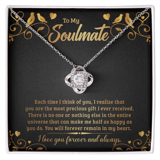 To My Soulmate | "Love Knot" Necklace (Golden Lovebirds)