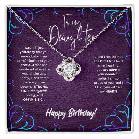 To My Daughter... Happy Birthday | "Love Knot" Necklace
