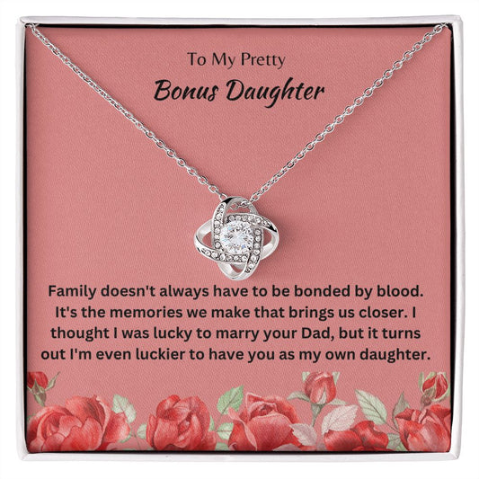 To My Pretty Bonus Daughter | "Love Knot" Necklace
