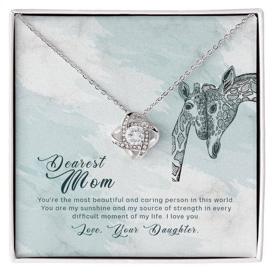 Dearest Mom from Daughter | "Love Knot" Necklace (Giraffe Kiss)