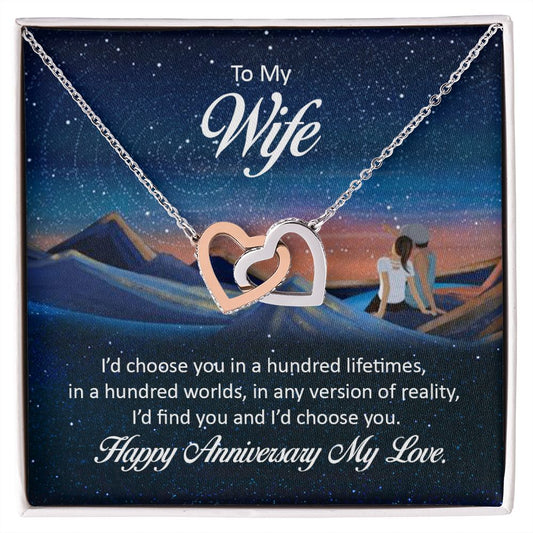 To My Wife (Anniversary) | "Hearts Entwined" Necklace (The Dunes)