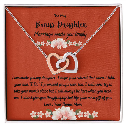 To My Bonus Daughter | "Hearts Entwined" Necklace