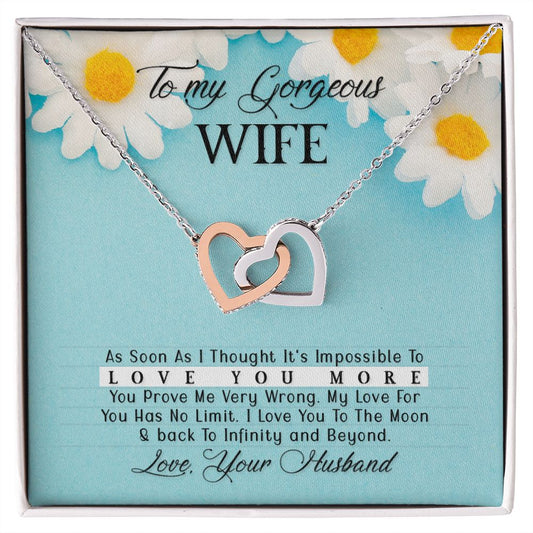 To My Gorgeous Wife | "Hearts Entwined" Necklace (Daisies)